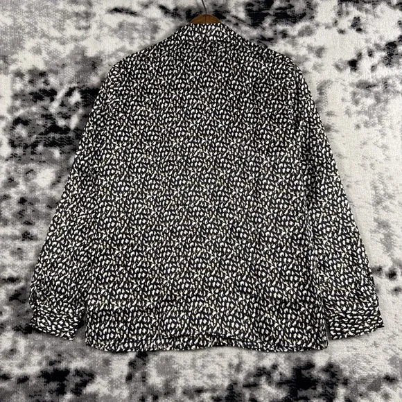 Lafayette 148 Top Womens Extra Small Abstract Button Up Comfort Casual 100% Silk - Picture 2 of 10